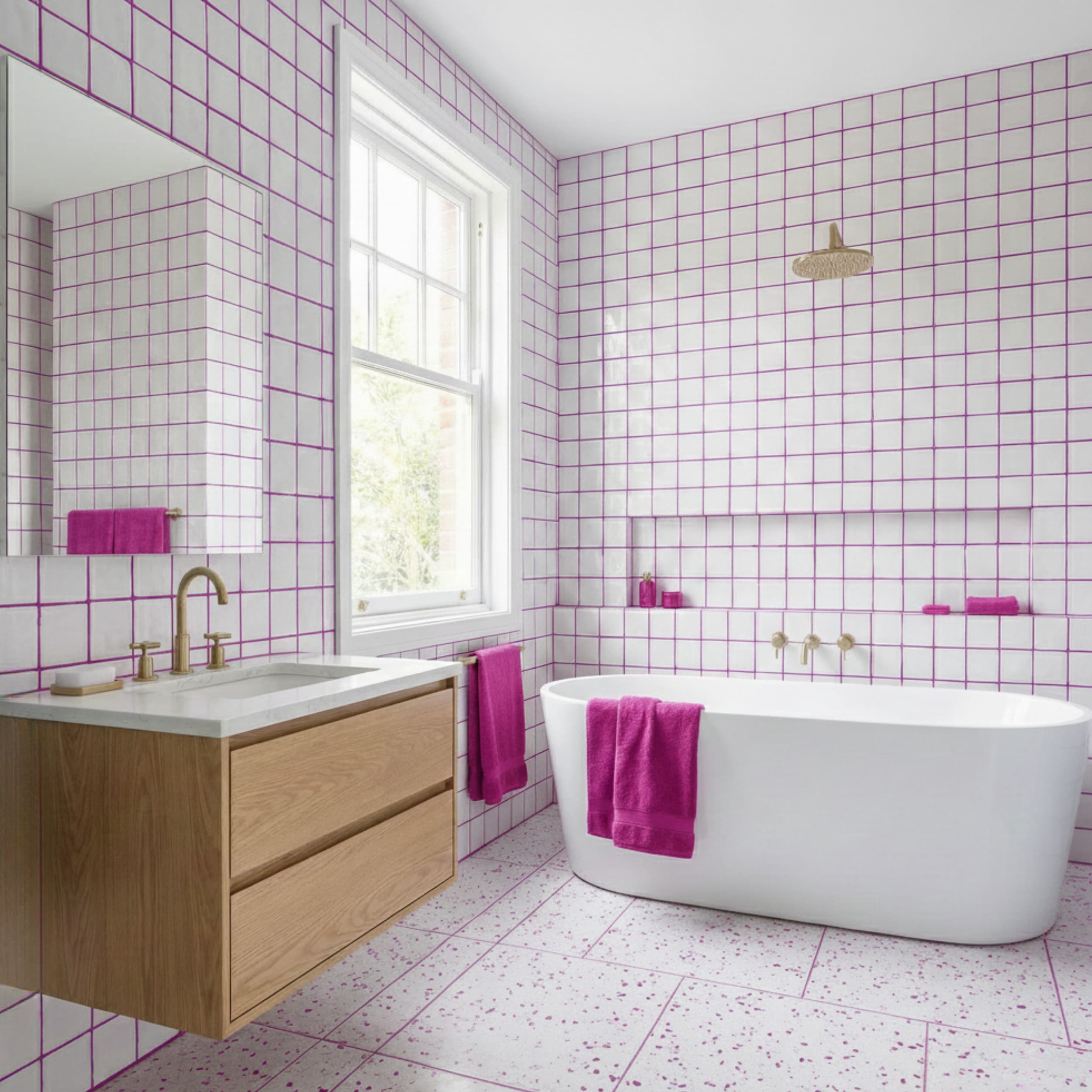 Petal Pink grout: Vibrant pink for your tiles – Cala Casa