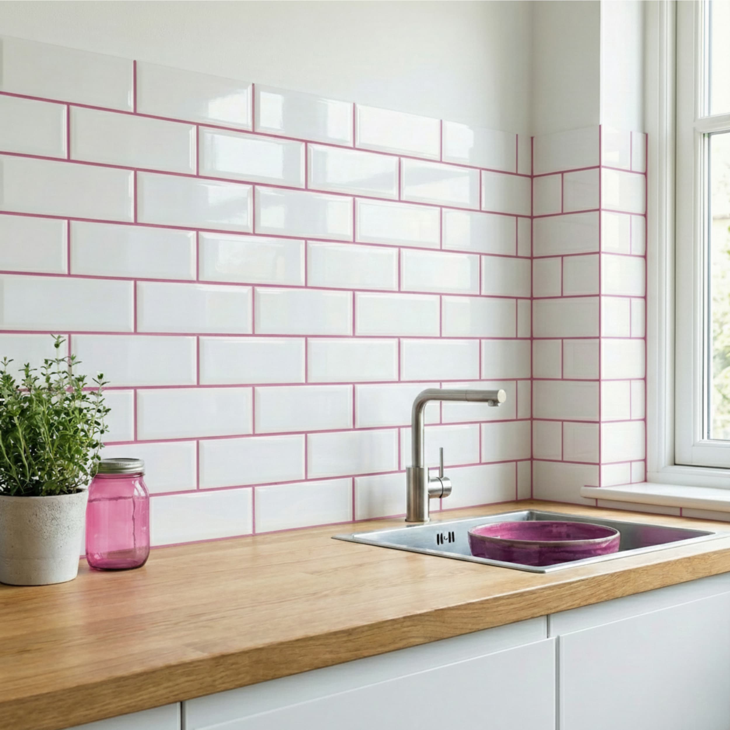 Petal Pink grout: Vibrant pink for your tiles – Cala Casa