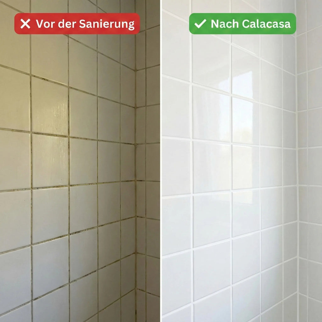 Fugensanierungs - System - (8 - tlg. Komplett - Set) - Cala Casa - Vergleich Vorher Nachher